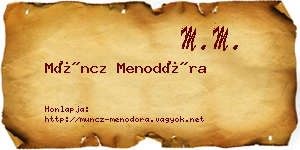 Müncz Menodóra névjegykártya
